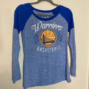 NBA Golden State Warriors Blue Long Sleeve Basketball Fan Top Size Medium